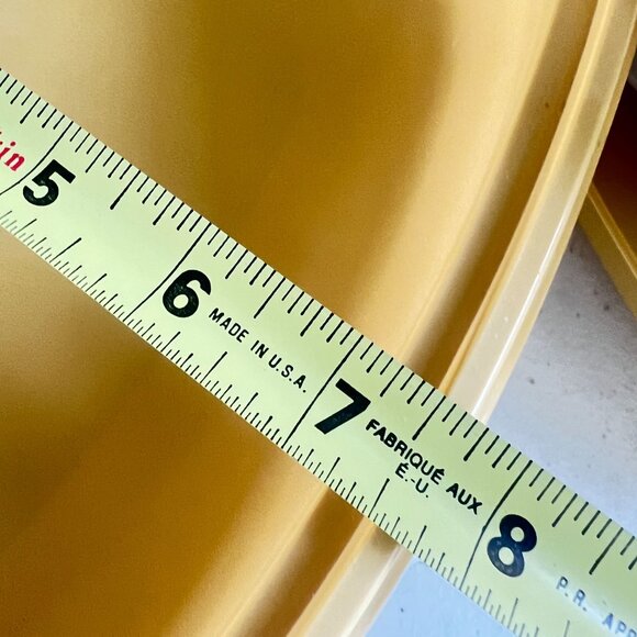 Vtg Tupperware 4Pc Microwave Steamer Strainer HarvestGold Bowl Set Divider & Lid - Picture 8 of 8